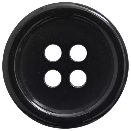 Basic Suit Round Button 15mm Black 8pc