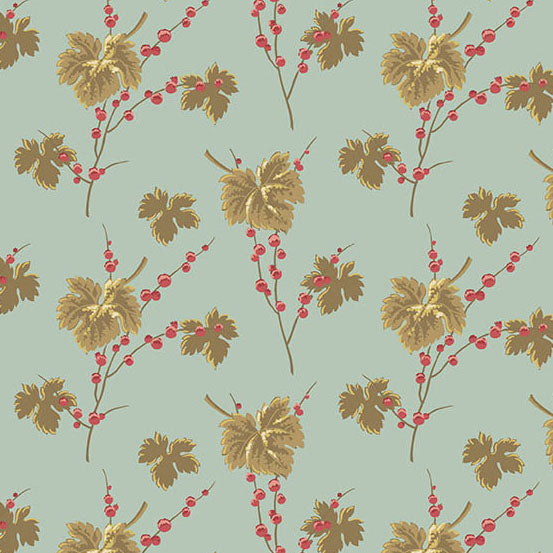 Jingle Bell || Leaves and Berries || Vintage Blue