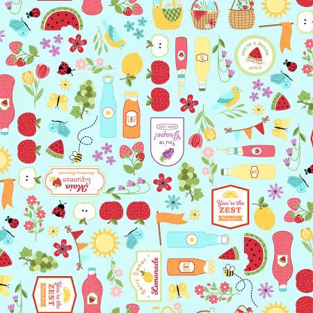 Sippin' on Sunshine || Aqua Blue Focal Print