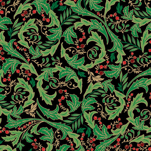 Holiday Nouveau || Leaves & Berries || Black