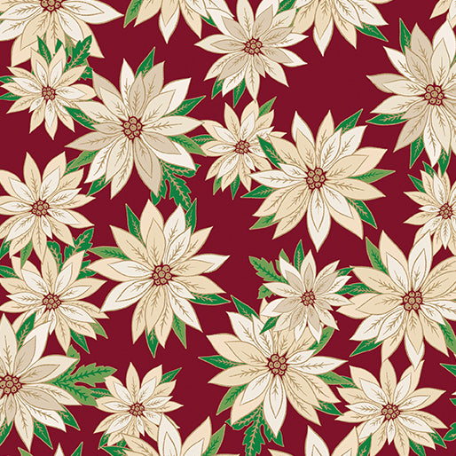 Holiday Nouveau || Poinsettias In Bloom || Crimson