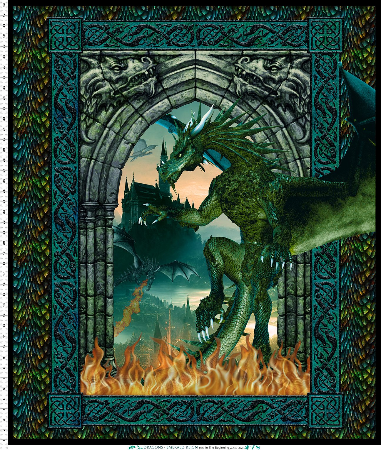 Dragons - Emerald Reign || Dragon || Multi 36" x 44" Panel
