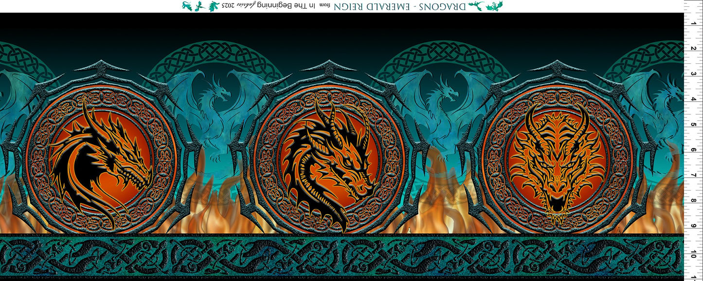 Dragons - Emerald Reign || Border Stripe Multi || Green-Black