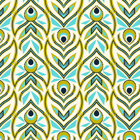 WILD BEAUTY || Tribal Floral || Lt Cream & Avocado
