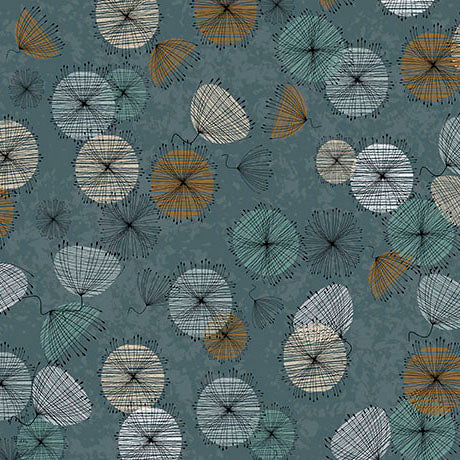 Wisps On The Wind || Small Contempo Flowers || Dusty Teal