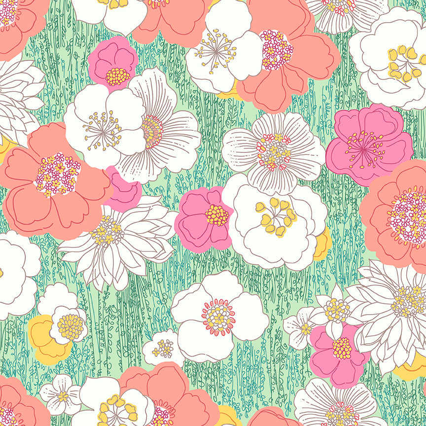 Flora || Retro Floral || Light Green