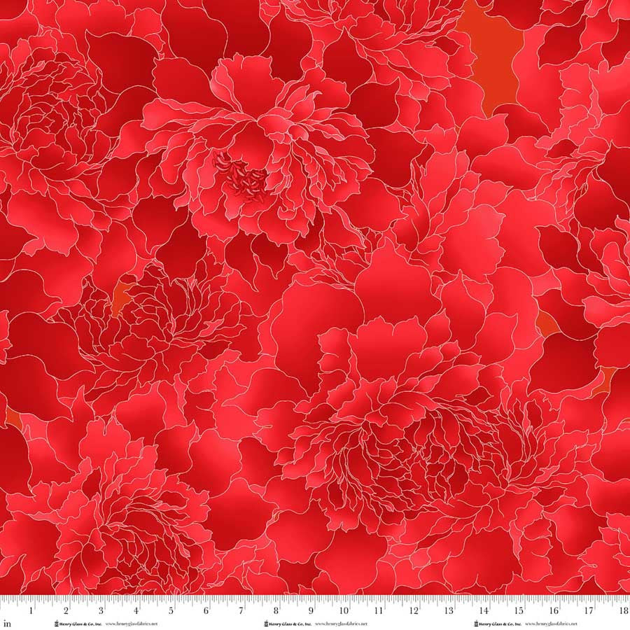Peony Paradise || 118" Wideback || Flame
