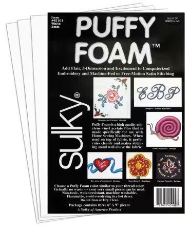 Foam Puffy White 3mm 6in x 9in