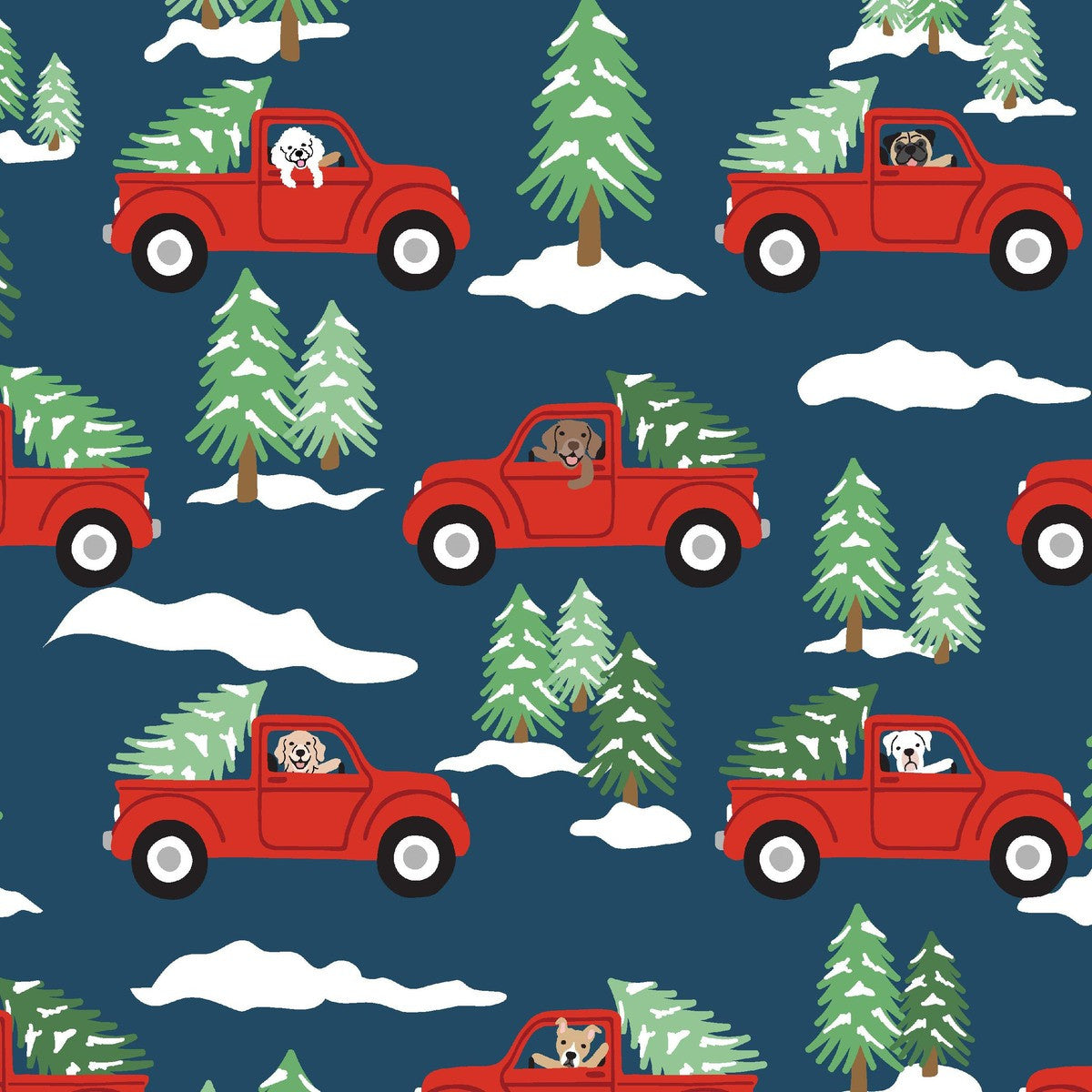 Winter Waggers || Pup Trucks || Dark Blue