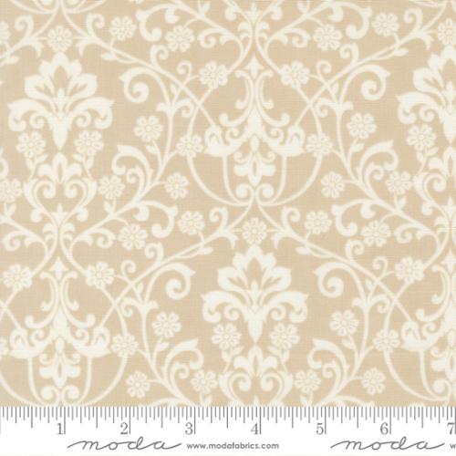 Breathtaking Blues Damask Ecru Fabric by Moda