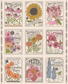 My Secret Garden || Vintage Seed Packet || 36" x 44" Cloud Panels