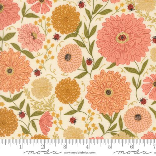 Ladybug Whimsy || Zinnias || Eggshell