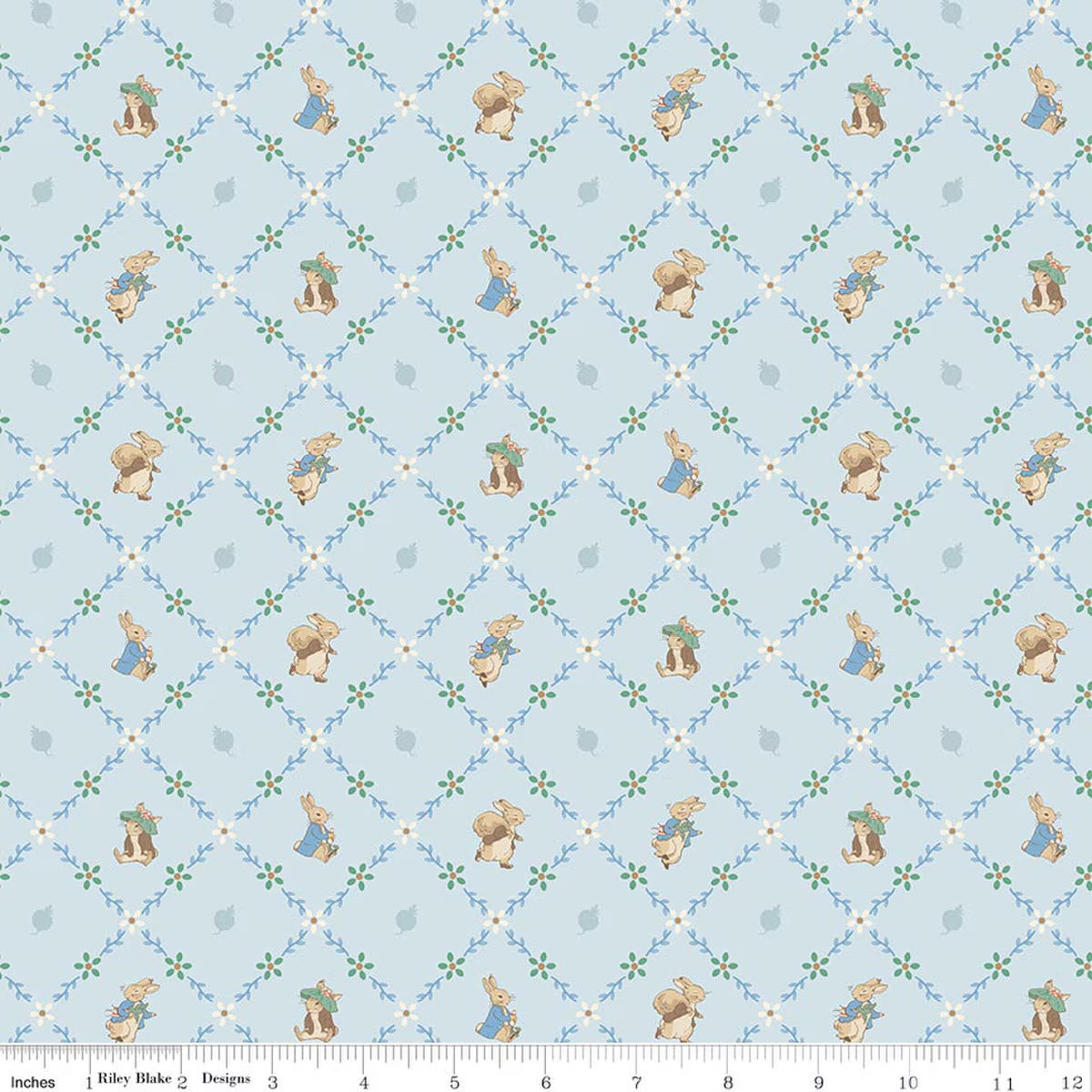 Peter Rabbit™ and Benjamin Bunny™ || Lattice Blue