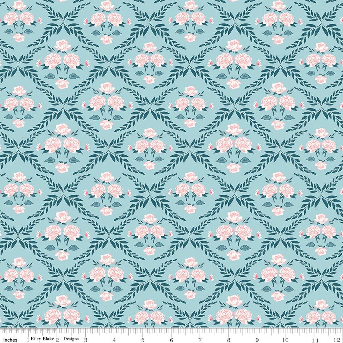 Correspondence || Trellis Damask Aqua