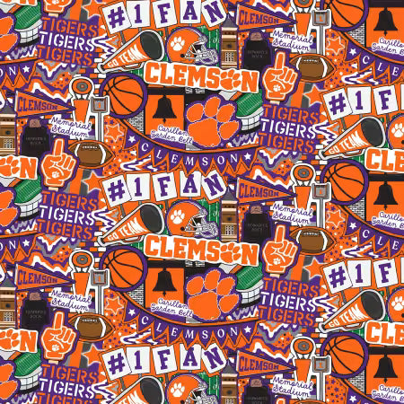 NCAA-Clemson Doodle Allover cotton