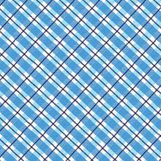 Winter Farmhouse Country Plaid White/Blue