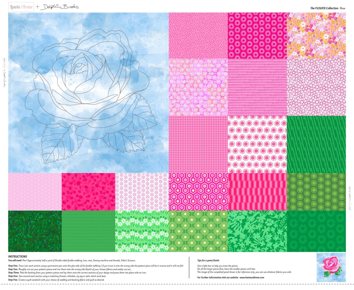 The Flower Collection Rose 36" x 44" Natural Panel