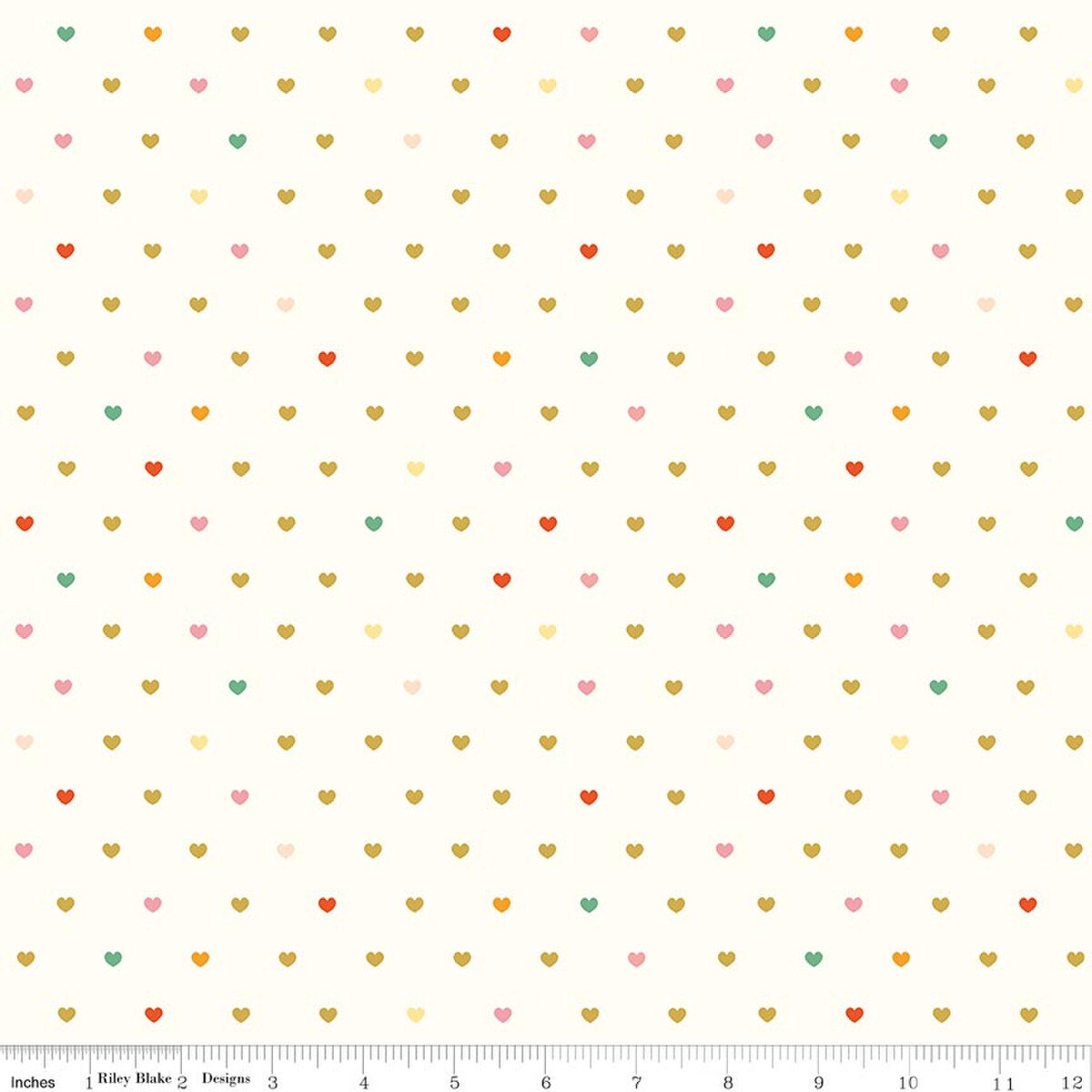 Designer Flannel || Meadow Serendipity 2 Hearts Cream