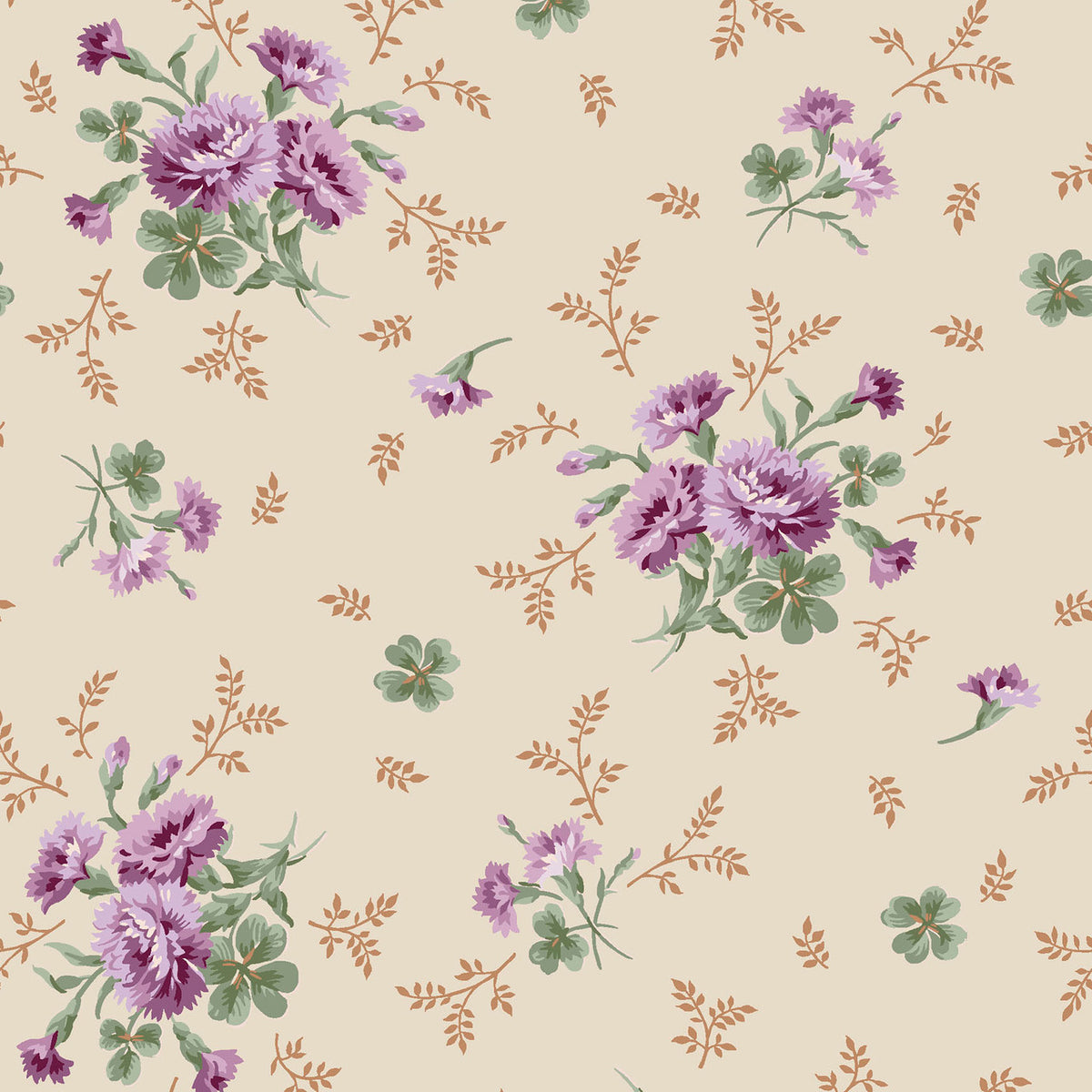 Courtland || Carnations and Clover || Dark Cream