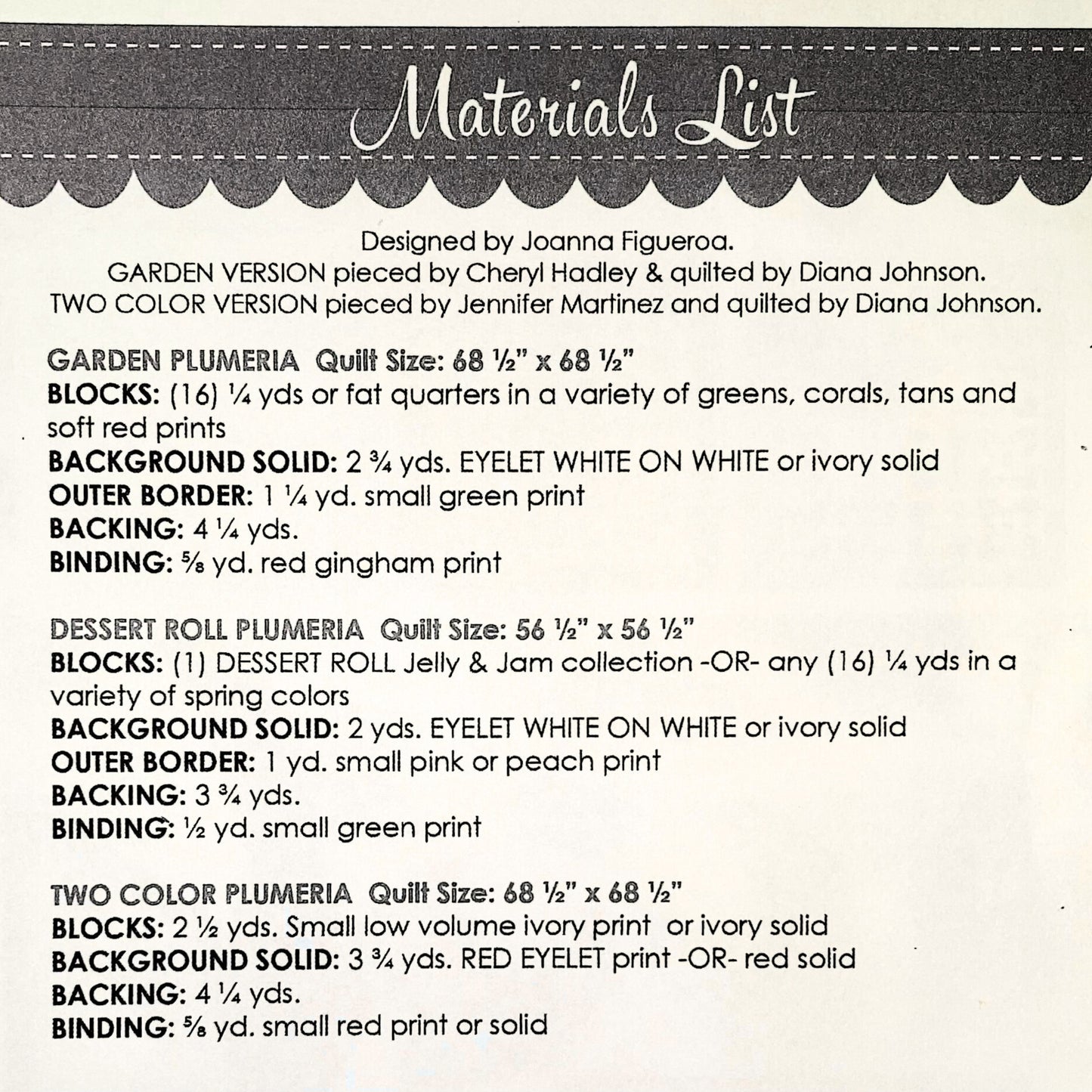 Class: Plumeria Quilt