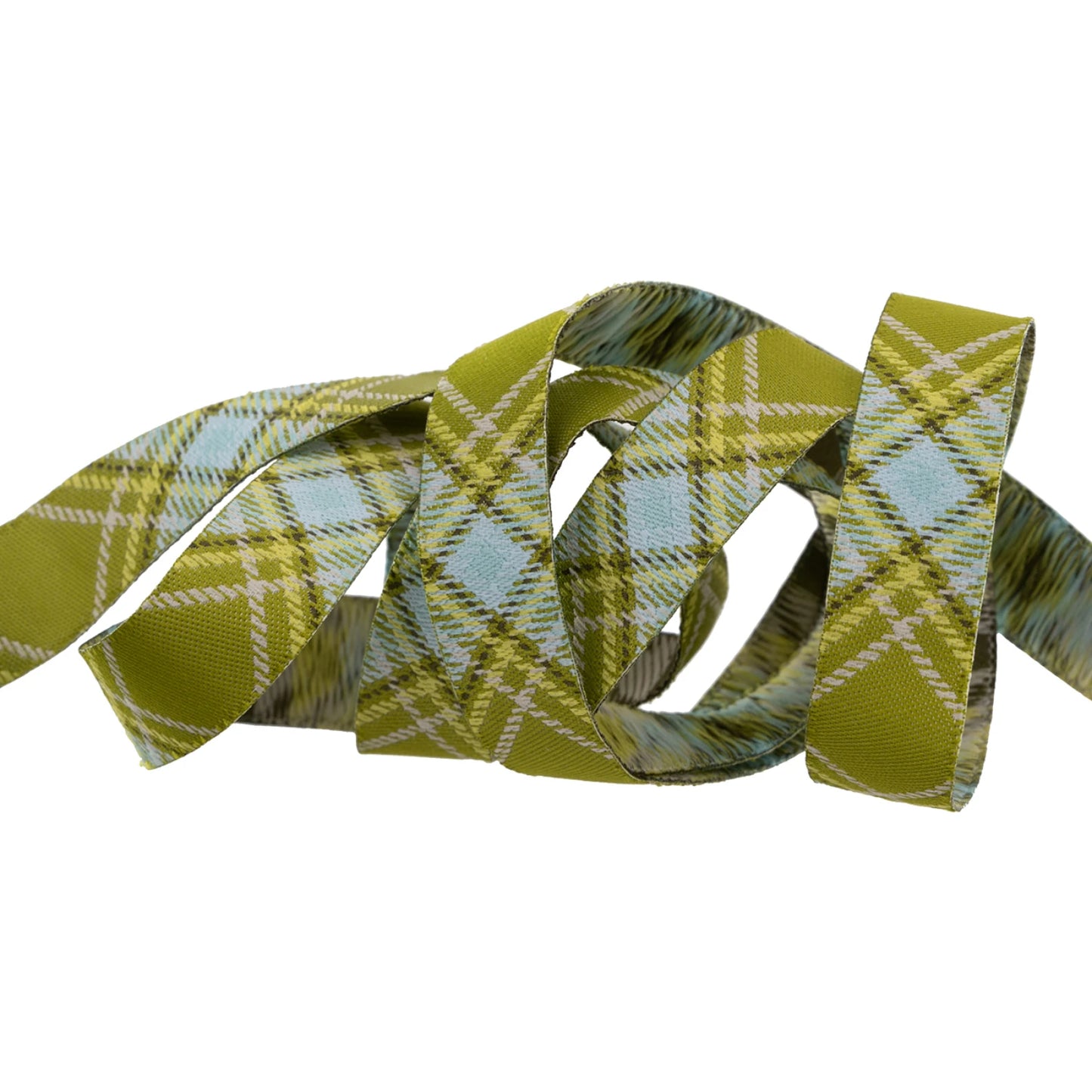 Plaid Diagonal in Fern 5/8in (Sold by the Yard)