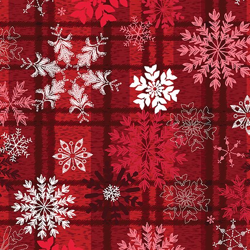 Holiday Farmhouse Snowflake Plaid Red
