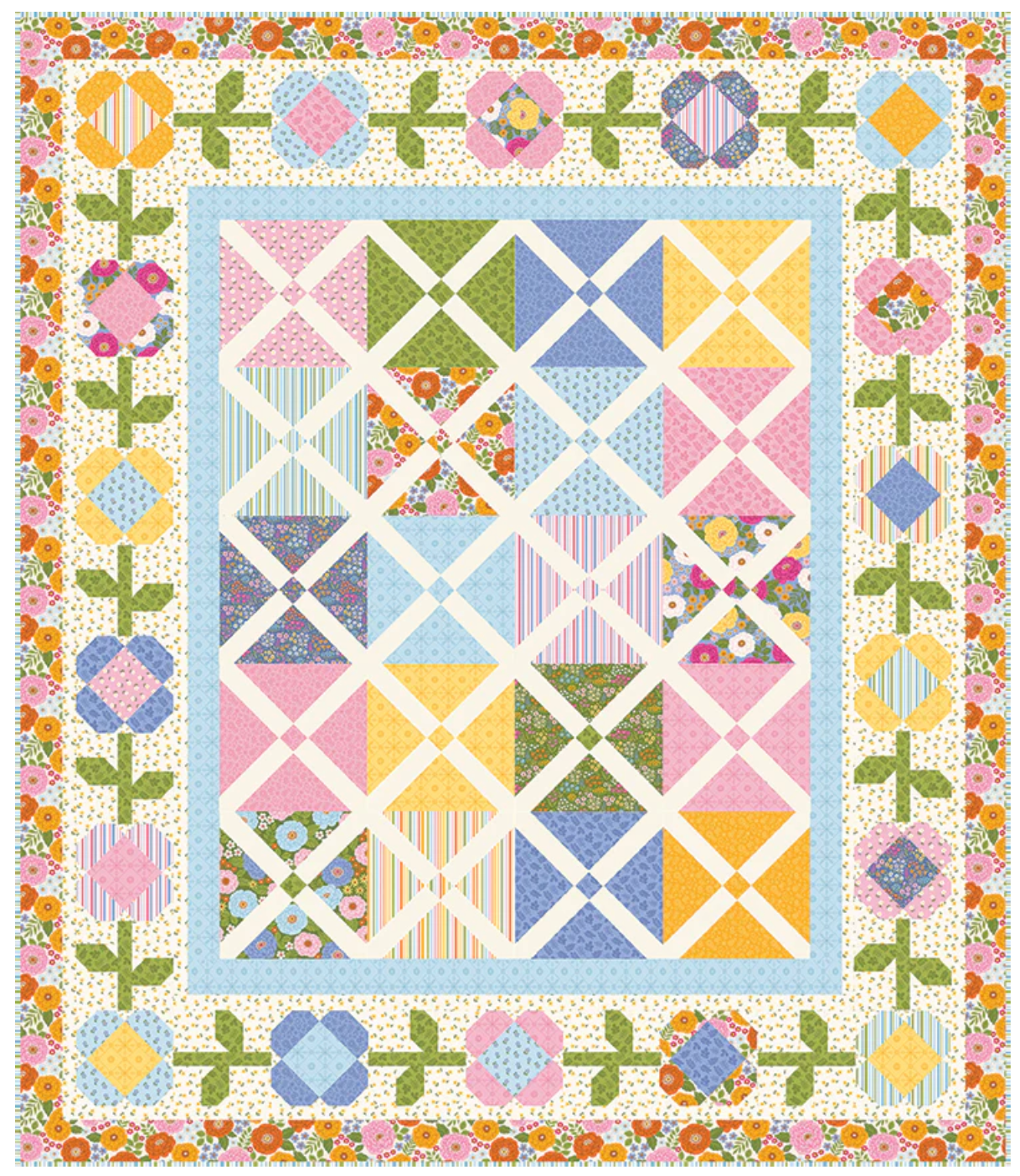 Plaid and Posies Quilt Kit