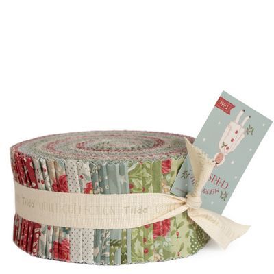 Tilda Merry Little Christmas Fabric Roll 2.5in Strips 40pcs 2 of each