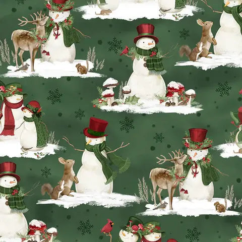 Woodland Snowmen Scenic Snowmen Green