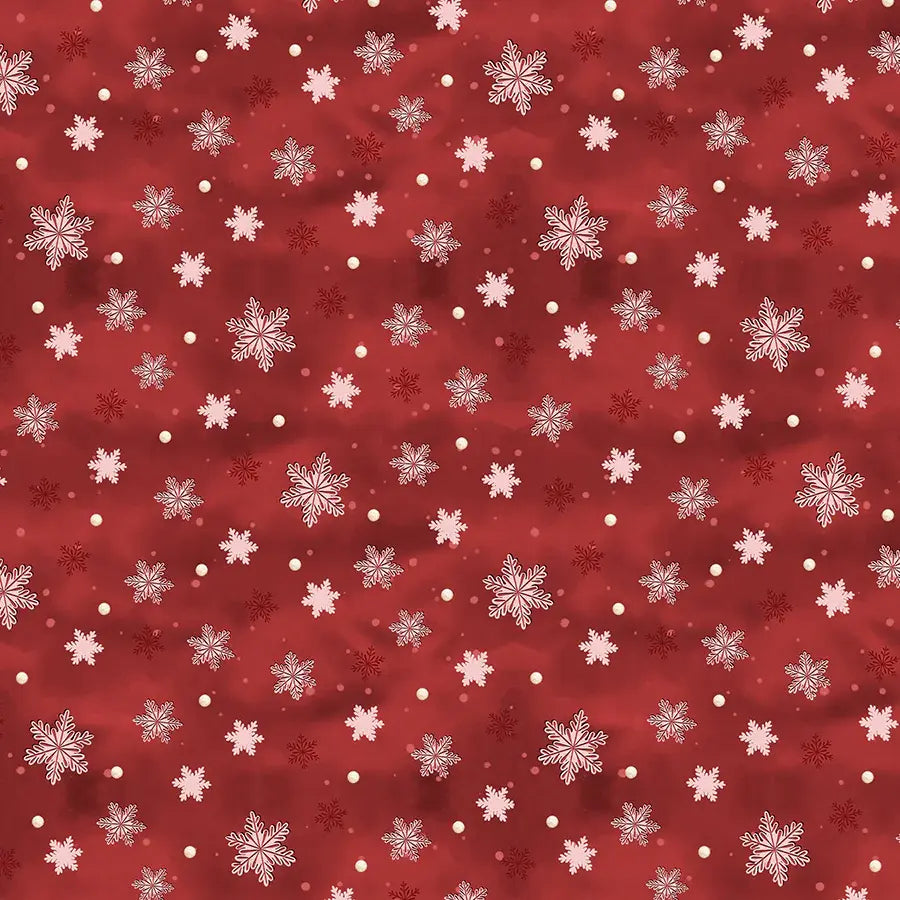 Woodland Snowmen Snowflakes Red