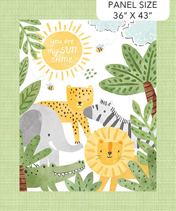 Sunny Safari Panel 36" x 42" White Multi