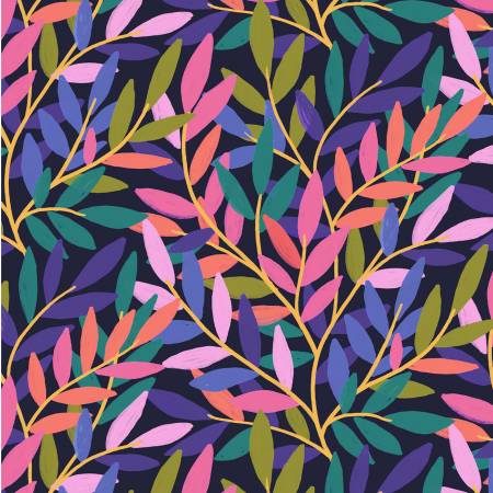 Midnight Twilight Tendrils 108" Wide Quilt Backing