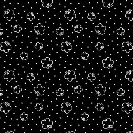 Shadow Blooms Black Butterflies & Dots