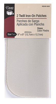 Twill Iron-On Patches Stone