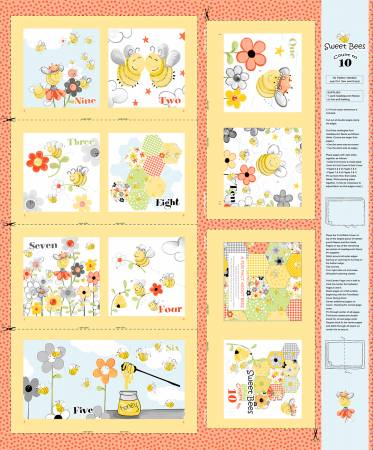 Sweet Bees 36" x 42" Storybook Yellow Panel