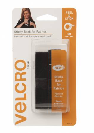 VELCRO® Brand Fastener Sticky Back for Fabric 24in x 3/4in Black Tape