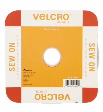 Velcro Regular Duty Tape White 3/4in (Sold By The Yard)