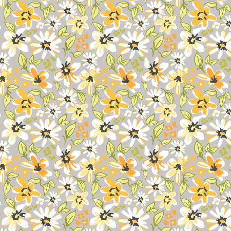 Patch of Sunshine Gray Large Floral