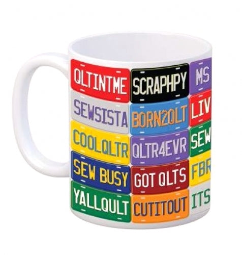 Quilt Happy License Plate Mug