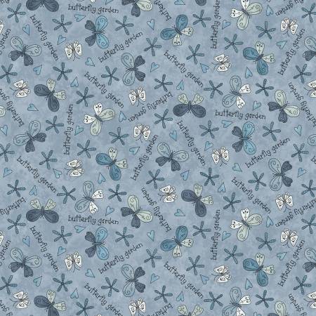 Butterflies and Bloom Lt. Blue Butterfly and Words