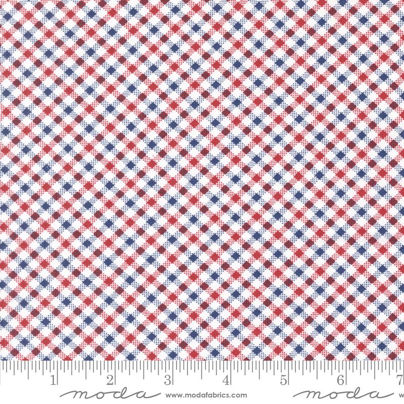 Star Spangled Patriotic Red White & Blue Plaid
