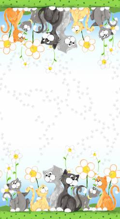 Kitty the Cat White Double Border