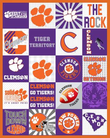 Clemson T-Shirt Minky Panel 60in x 60in
