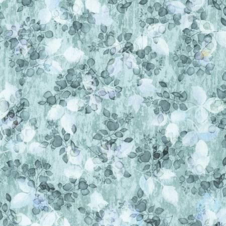 Sienna Leaves Grey Quilting Cotton