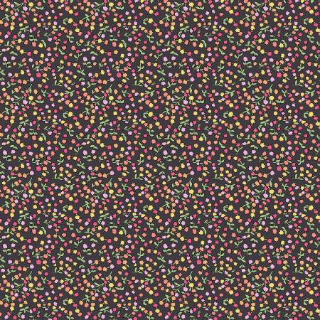 Flowers on Main Charcoal Ditsy Buds