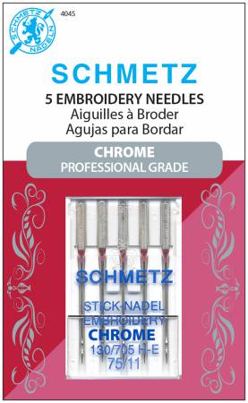 Schmetz Chrome Embroidery Needle 5 ct Size 75/11