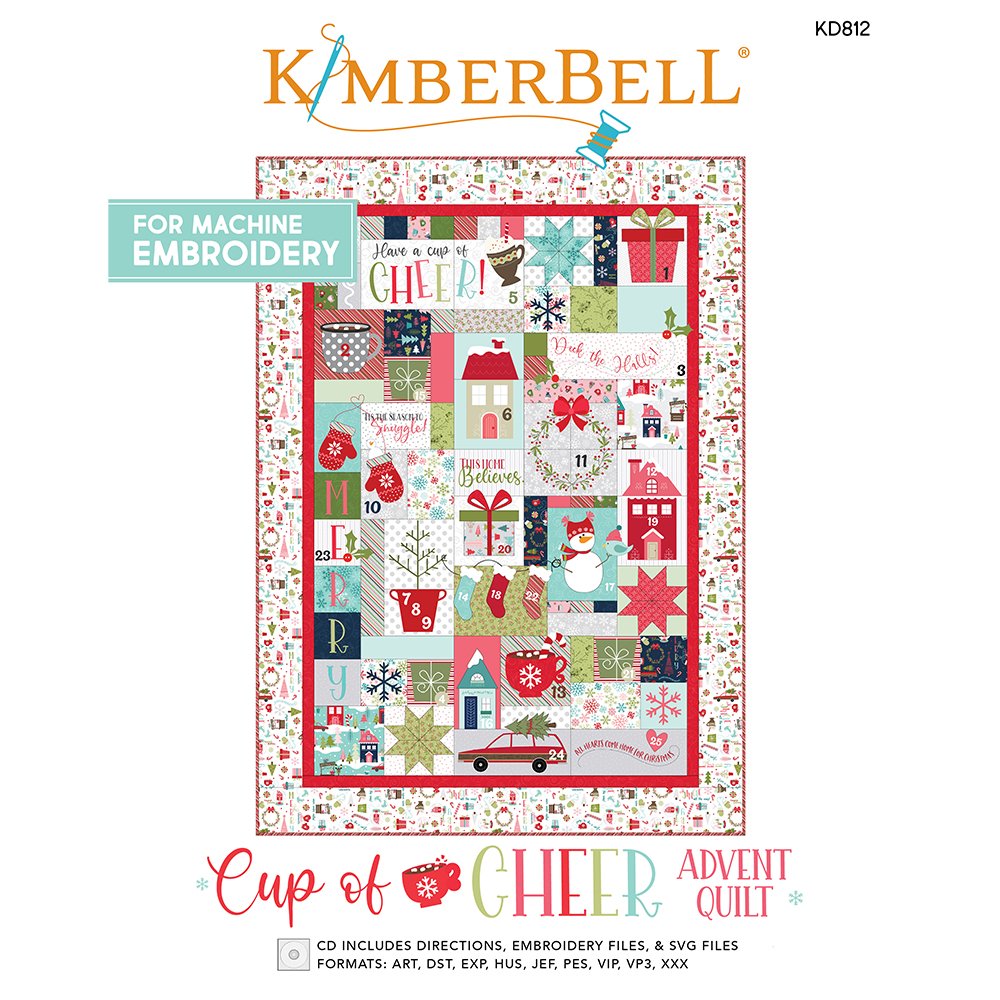 Cup of Cheer Advent Quilt For Machine Embroidery Book and Disk KD812