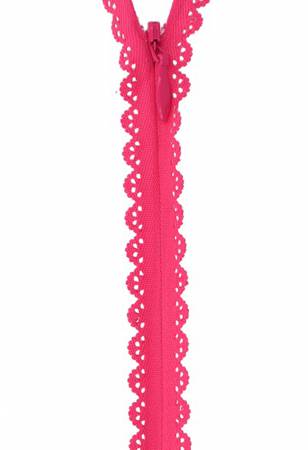 Zipper Lace 40cm, 19mm wide, fuchsia