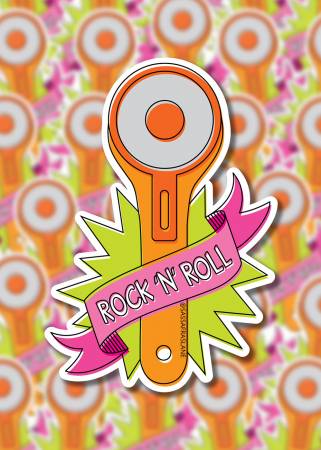 Rock 'n' Roll Rotary Cutter Sticker (1 sticker)