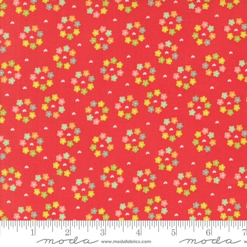 Raspberry Summer Dainty Floral Circles Raspberry